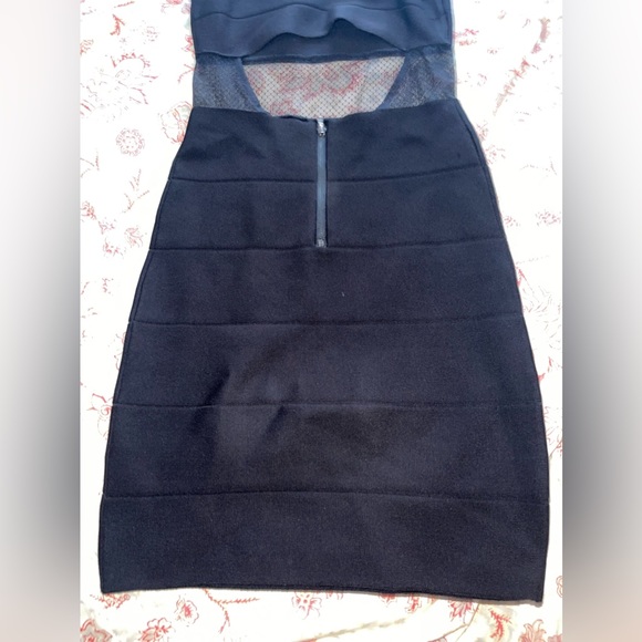 Black Bandage With Lace Dress — BEBE - Picture 5 of 8